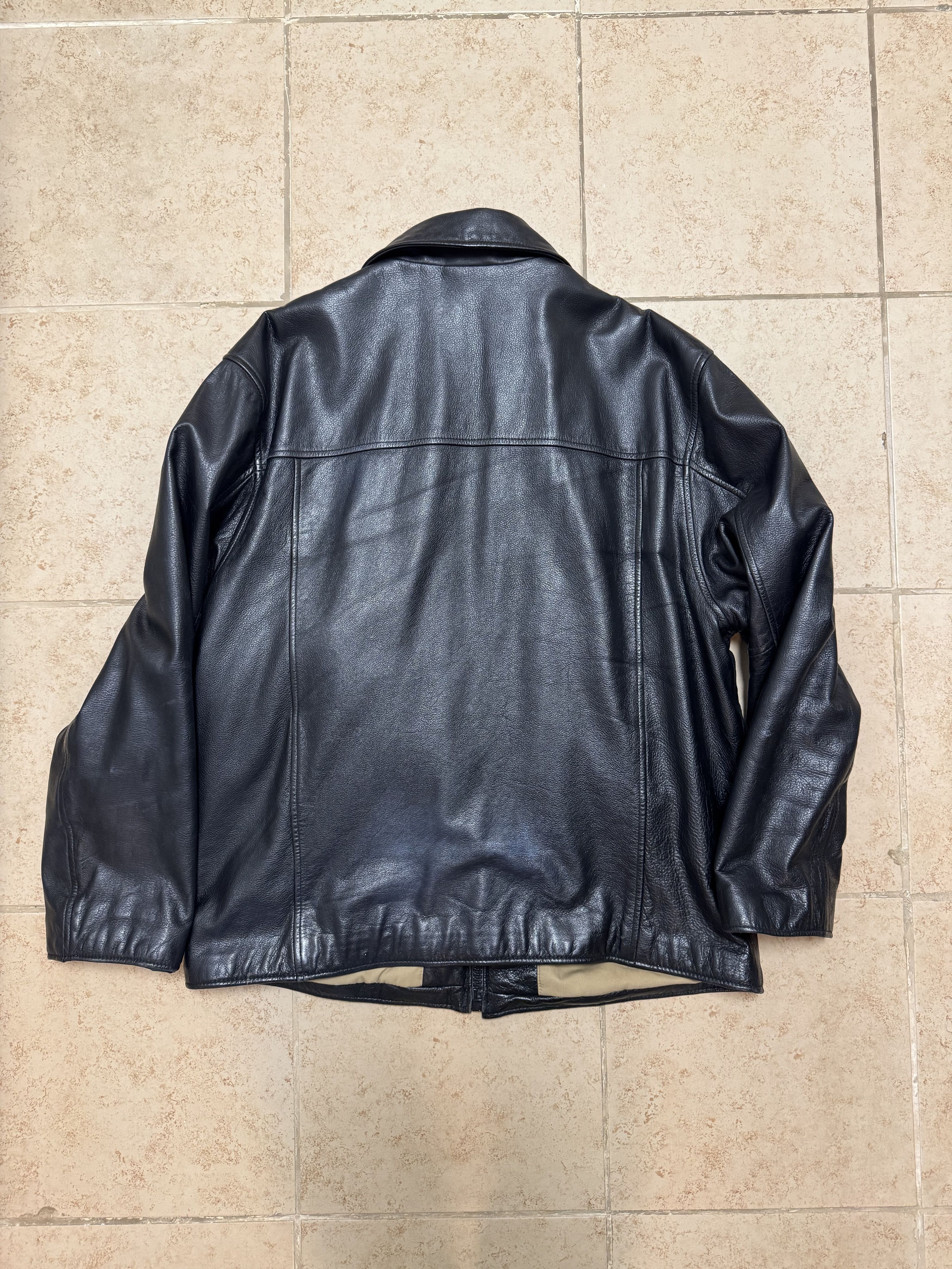 Dockers Dockers Leather Jacket Mens Mediumt Black Full Zip Size US M / EU 48-50 / 2 - 2 Thumbnail