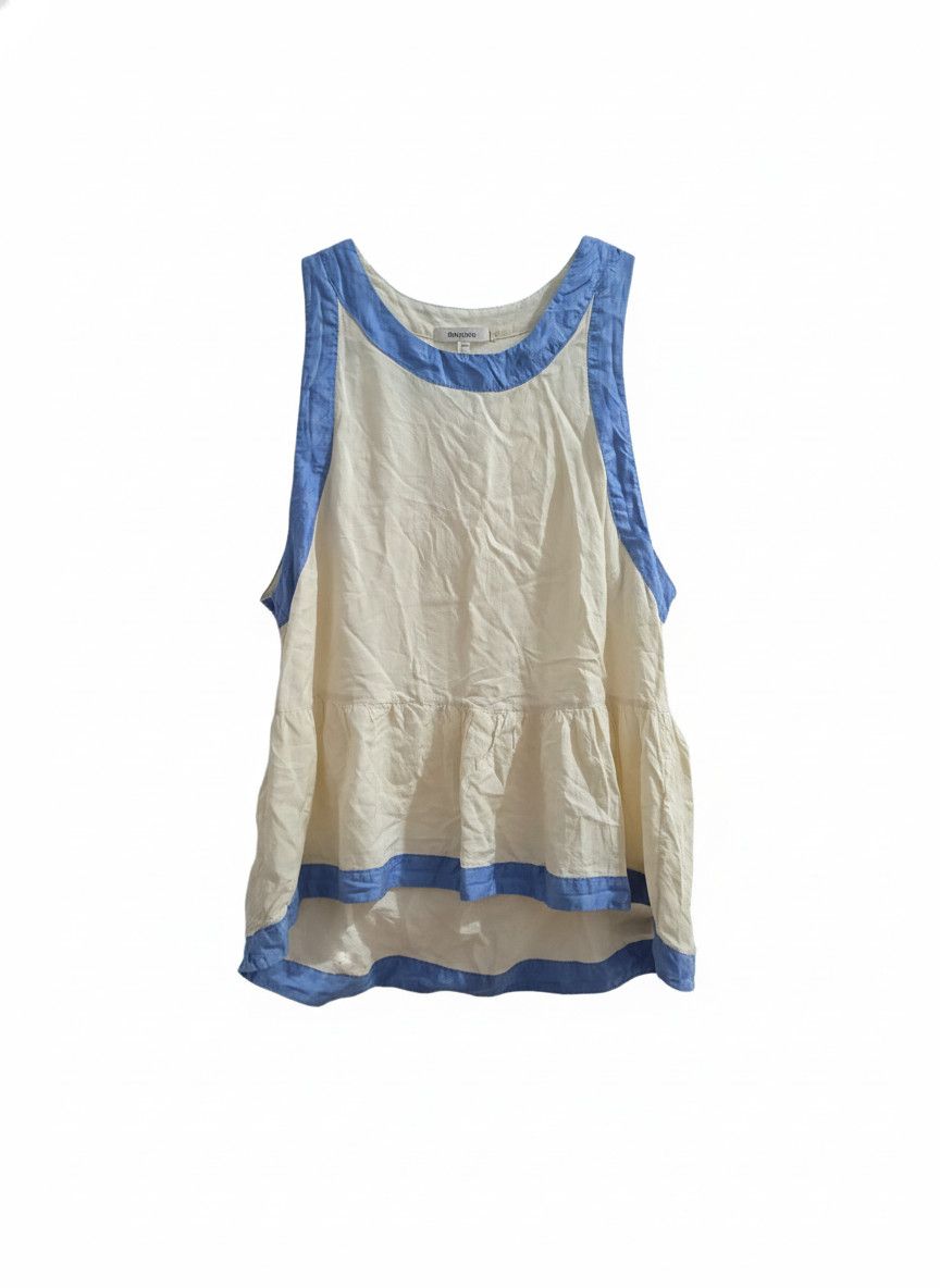 Other Women's Sleeveless Peplum Blouse Top with Keyhole Back, Cream/Off-White Size M / US 6-8 / IT 42-44 - 1 Thumbnail