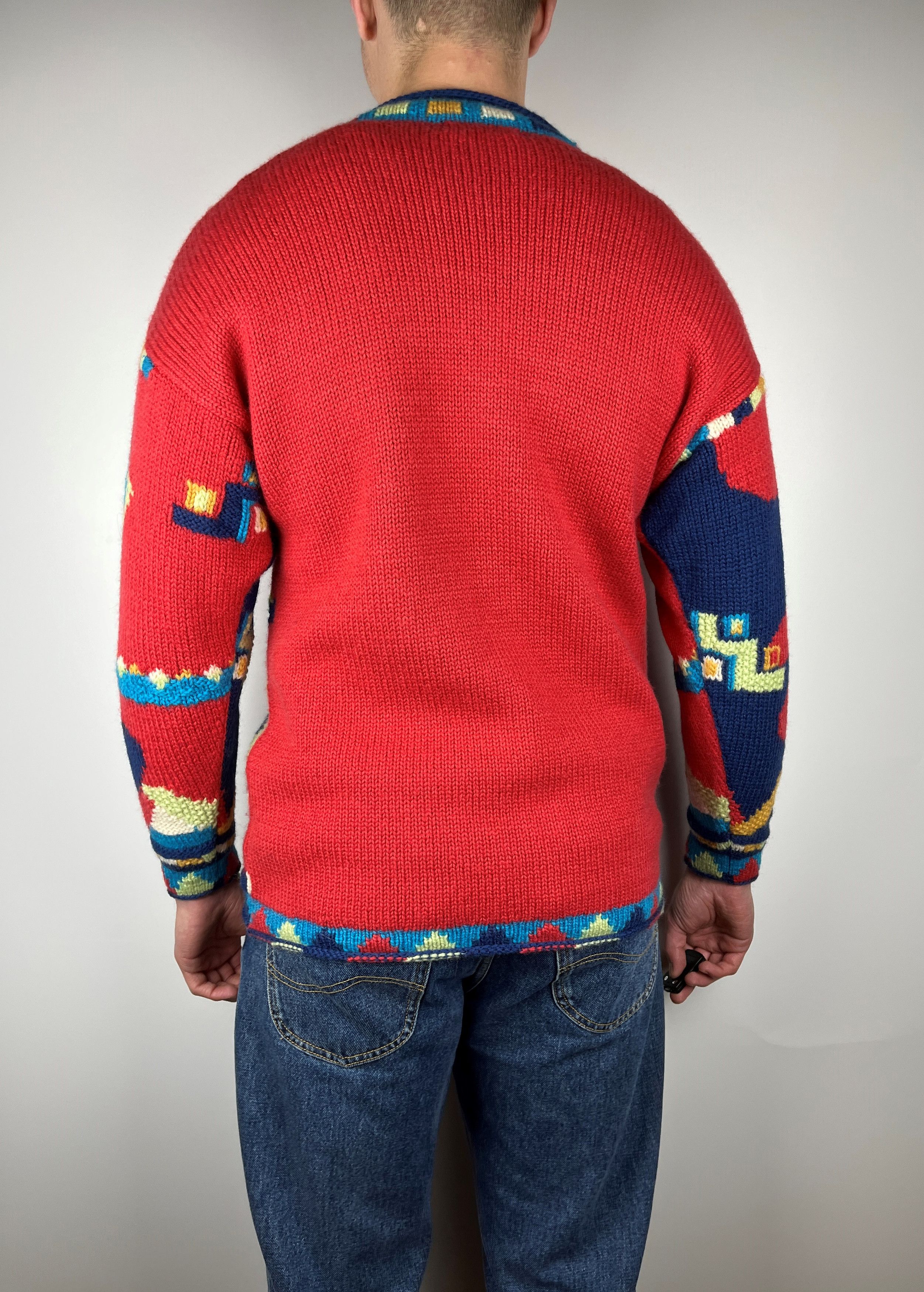 Vintage PACO Abstract Geometric Crazy Wool Knit Sweater Size S/M Size US S / EU 44-46 / 1 - 9 Thumbnail