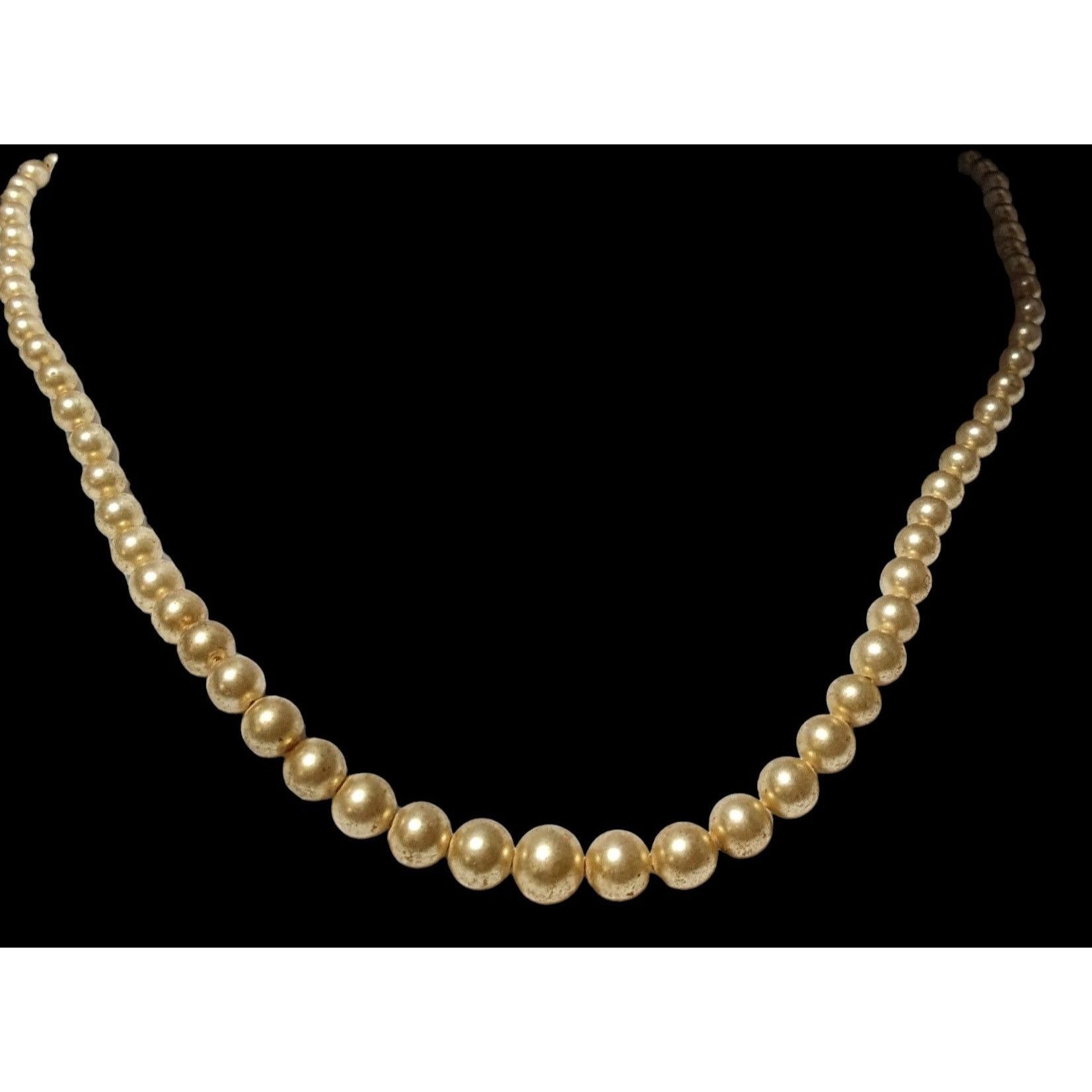 Other Vintage Gold Graduated Faux Pearl Necklace Size ONE SIZE - 2 Thumbnail