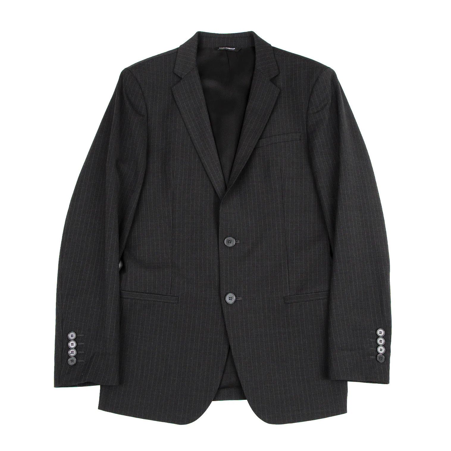 Dolce & Gabbana Pinstripe Narrow Lapel Jacket Charcoal Size 44 Size US S / EU 44-46 / 1 - 1 Thumbnail