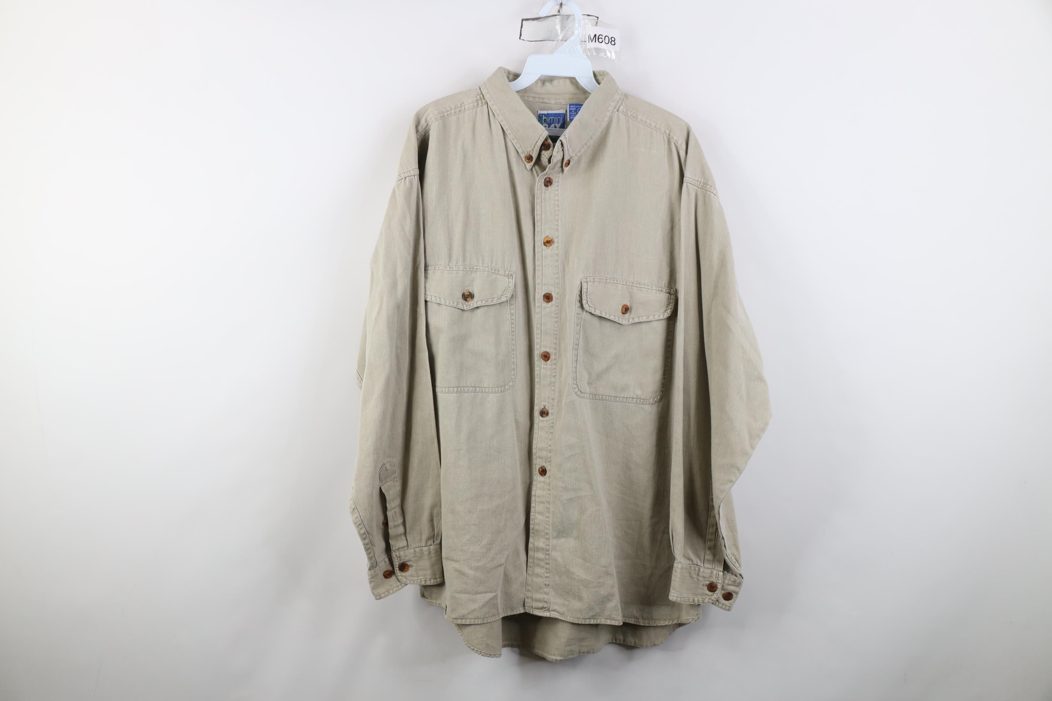 Vintage Vintage 90s Streetwear Stonewash Collared Button Down Shirt Size US L / EU 52-54 / 3 - 1 Thumbnail