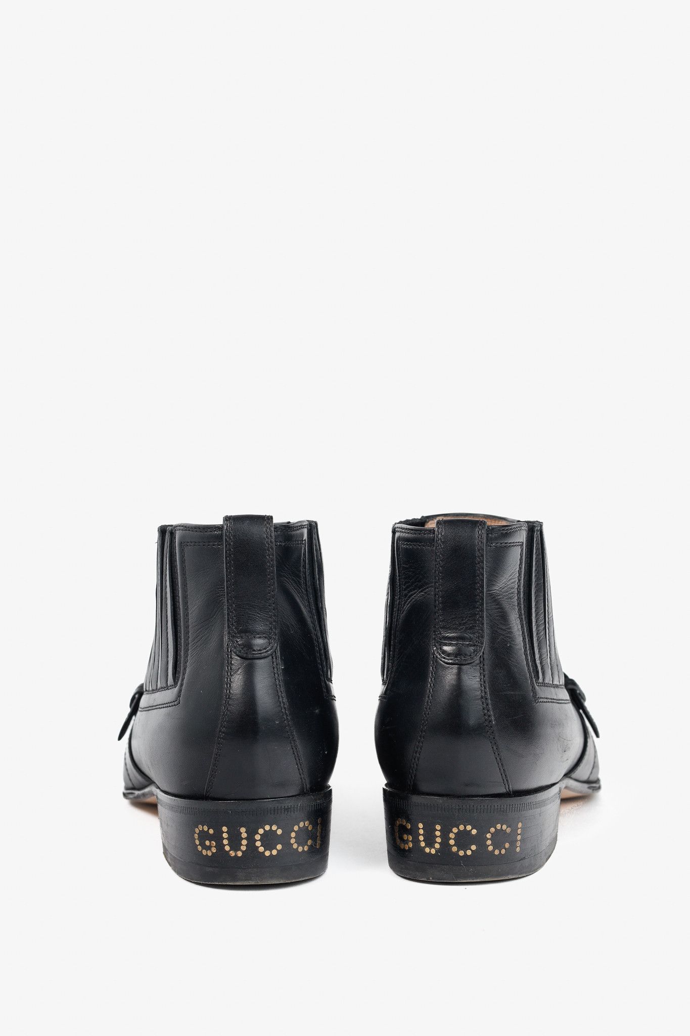 Gucci Gucci Worsh Black Leather Buckled Ankle Boots Size US 7.5 / IT 37.5 - 3 Thumbnail