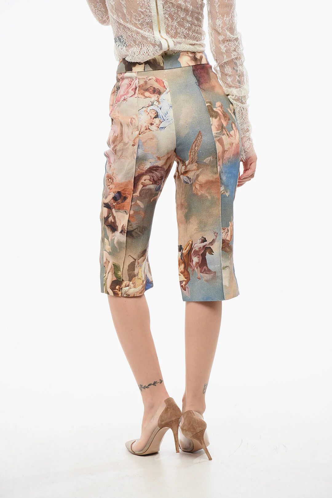Balmain og1mm0326 Printed Linen Bermuda Short in Multicolor Size 32" / US 10 / IT 46 - 2 Thumbnail