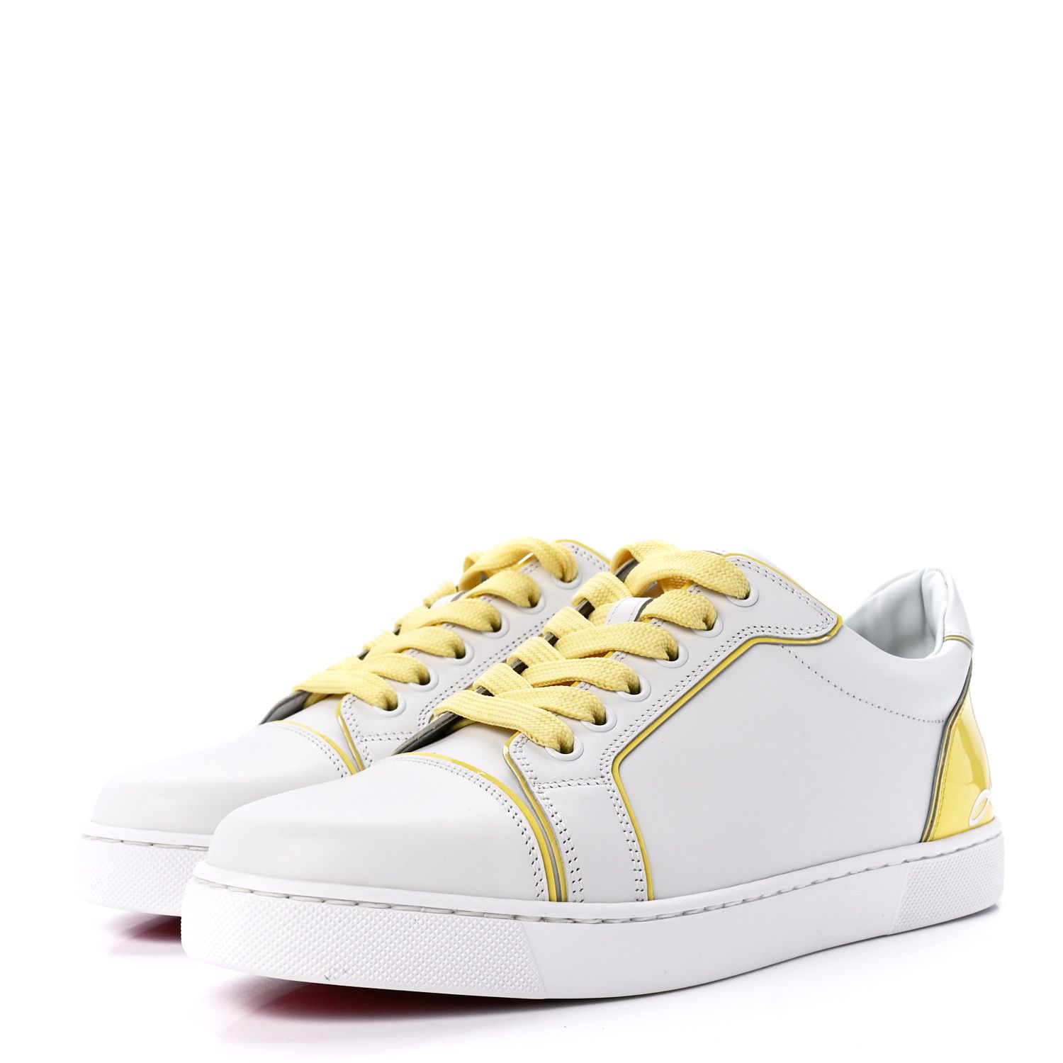 Christian Louboutin o1s1wg110924 Fun Vieira Flat Sneakers in White/Yellow Size US 5 / IT 35 - 3 Thumbnail