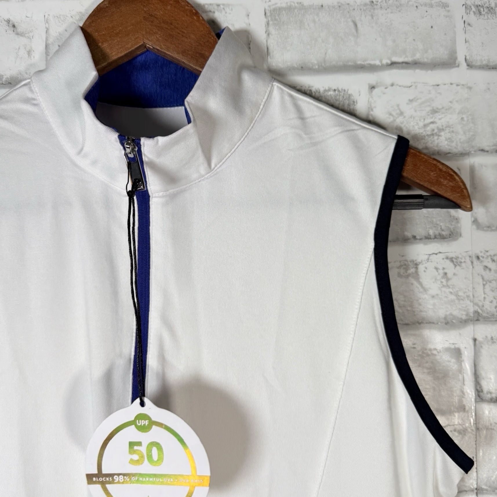 Vintage VINTAGE Tail Women’s Half Zip Athletic Shirt L White UPF 50 Activewear Size L / US 10 / IT 46 - 2 Thumbnail