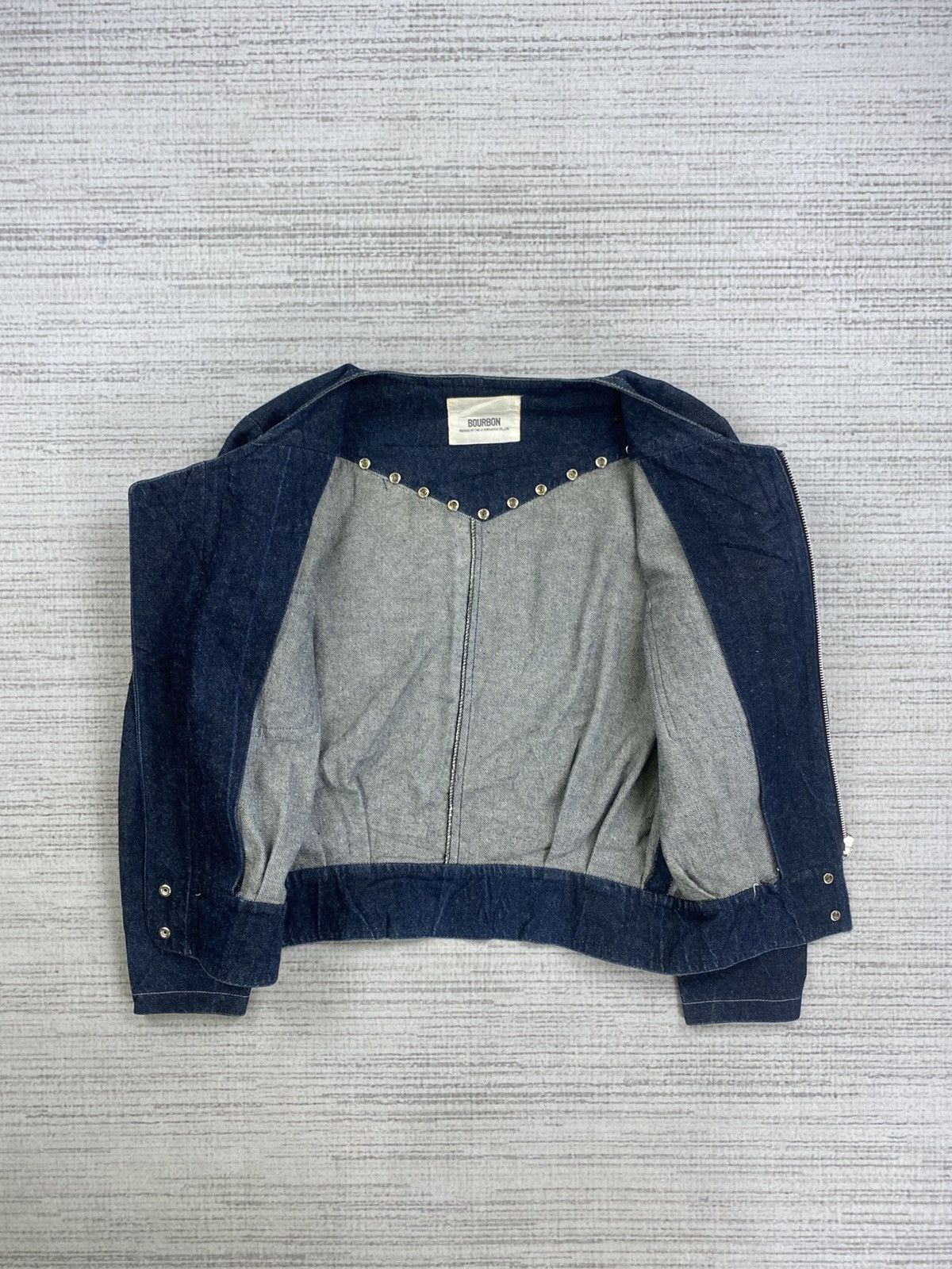 Vintage 🔥Rare Vintage Bourbon Punk Cropped Denim Jacket Size M / US 6-8 / IT 42-44 - 5 Thumbnail