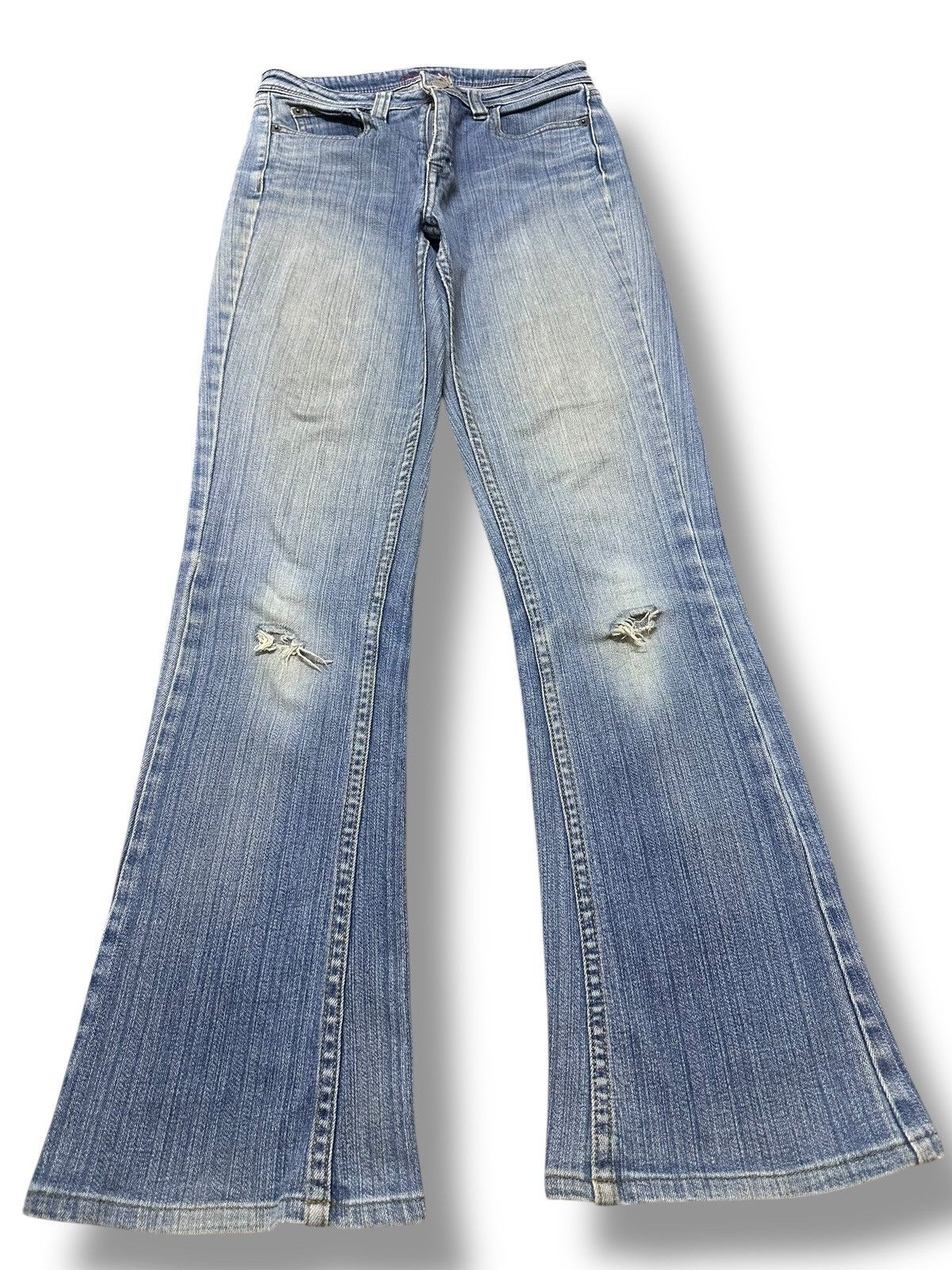Japanese Brand Sasson Distressed Jeans With Bootcut and Flare Style Size US 27 - 1 Thumbnail