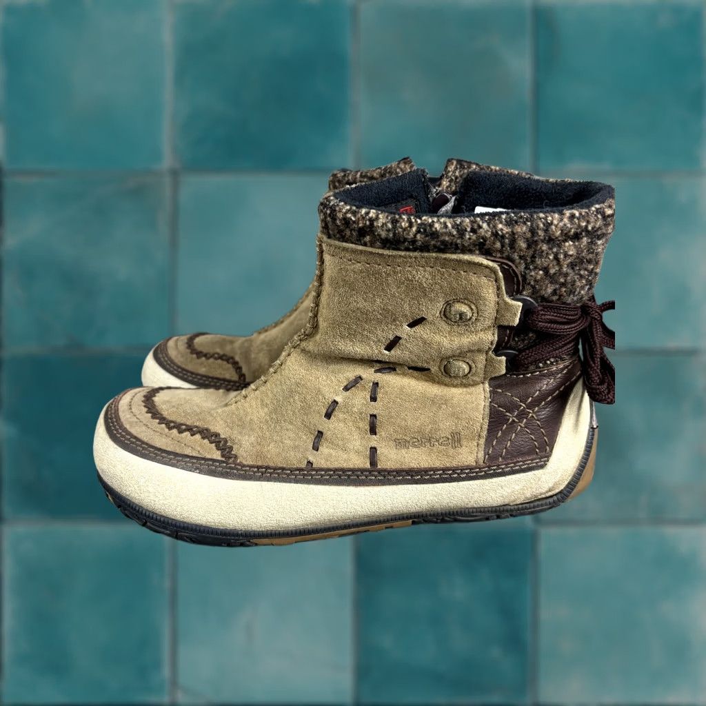 Merrell Merrell Puffin Mtn Womens Boots Winter Brown Suede Ankle 9.5 Zip Non-Slip Lined Insulated Snow Booties Size US 10 / IT 40 - 1 Thumbnail