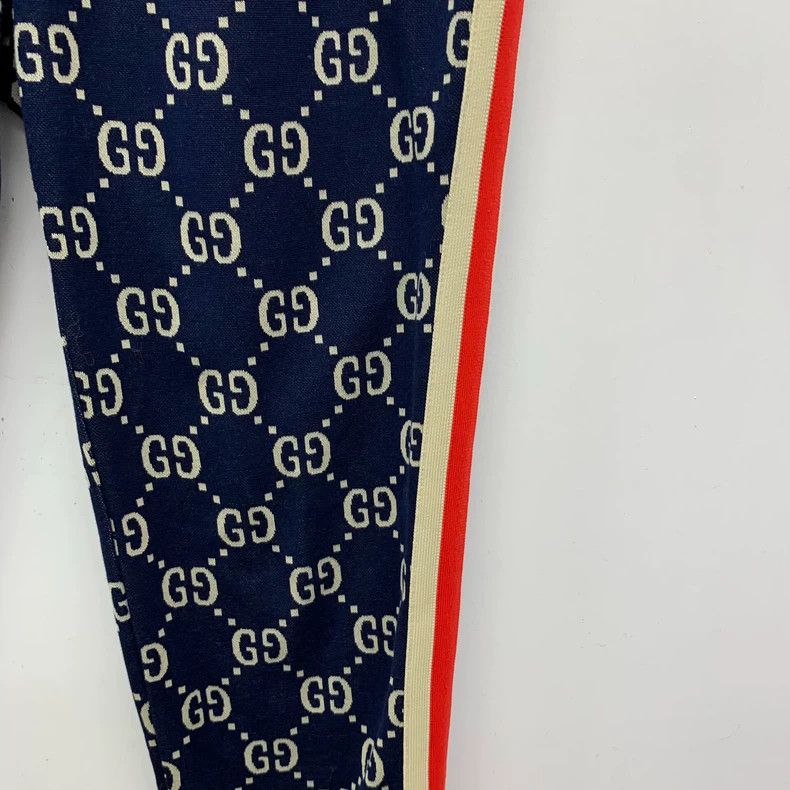 Gucci Gucci SizeXS Dark blue side stripe logo jacquand full-print Size US 27 - 4 Thumbnail