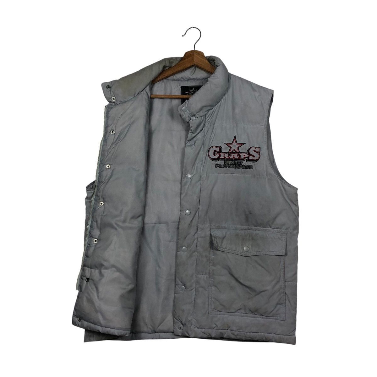 Japanese Brand 📌Vintage Biker Vest Jacket Puffer Craps Big Logo Size US L / EU 52-54 / 3 - 12 Thumbnail
