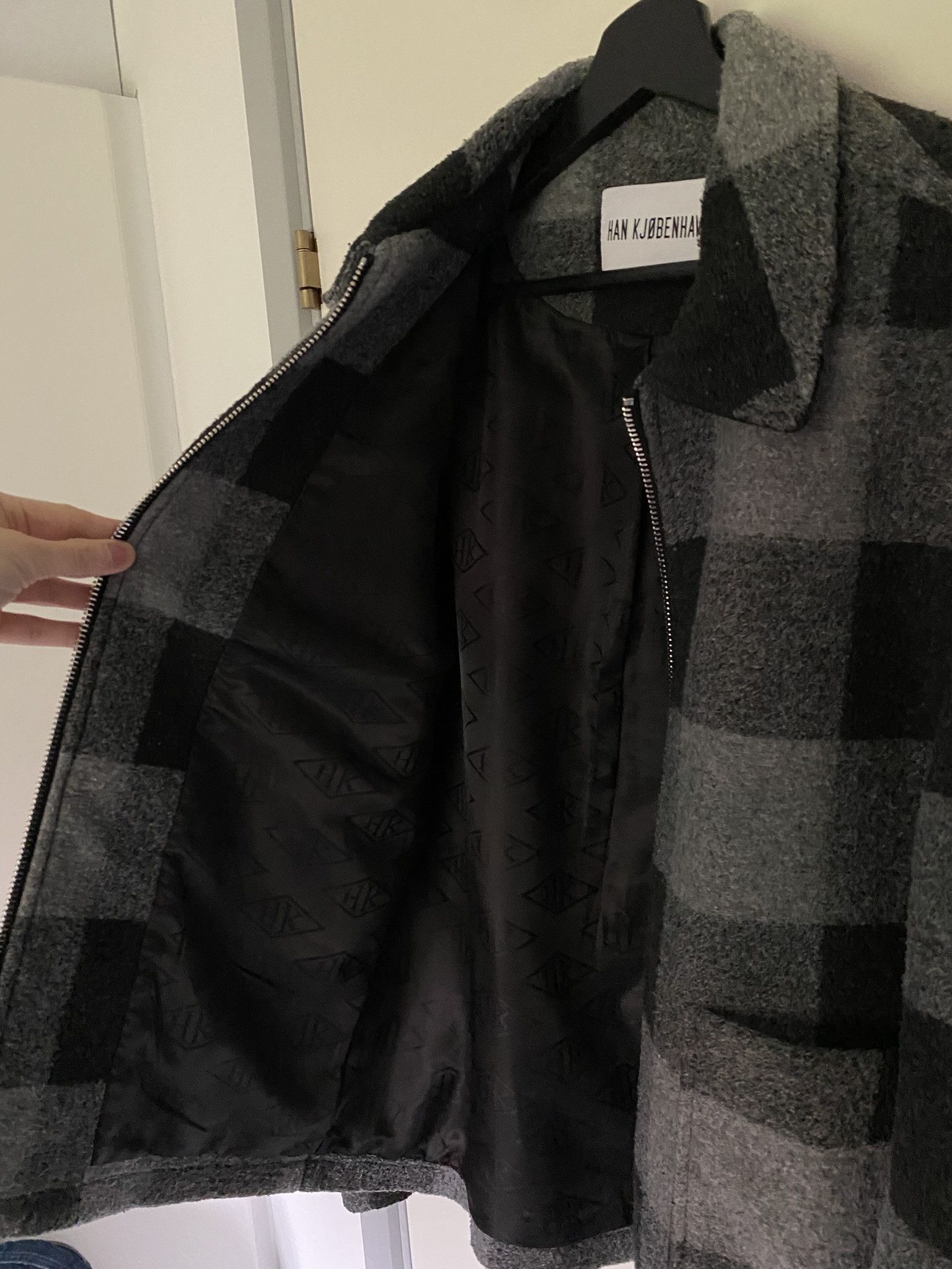 Han Kjobenhavn $810 - 48/M - Zip Boxy Jacket - Black/Grey Check Size US M / EU 48-50 / 2 - 14 Thumbnail