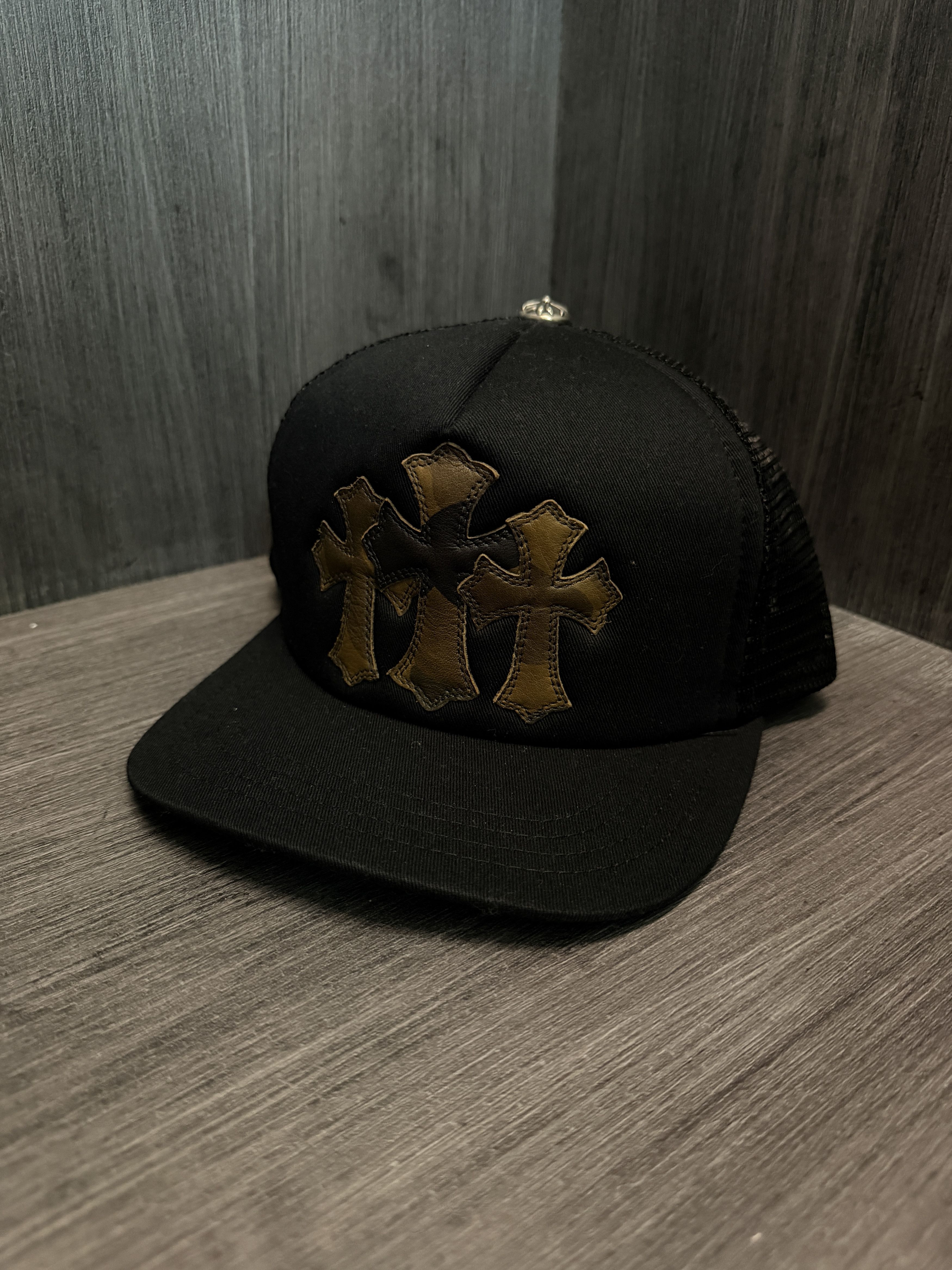 Chrome Hearts Black 3 patch camo trucker hat Size ONE SIZE - 1 Thumbnail