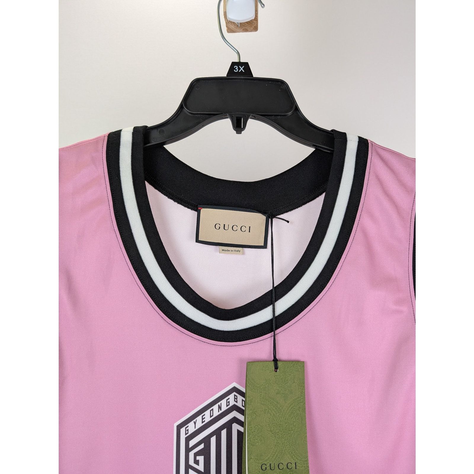 Gucci o1rshd1 Logo-print Jersey Tank Top in Pink/Black Size US S / EU 44-46 / 1 - 4 Thumbnail