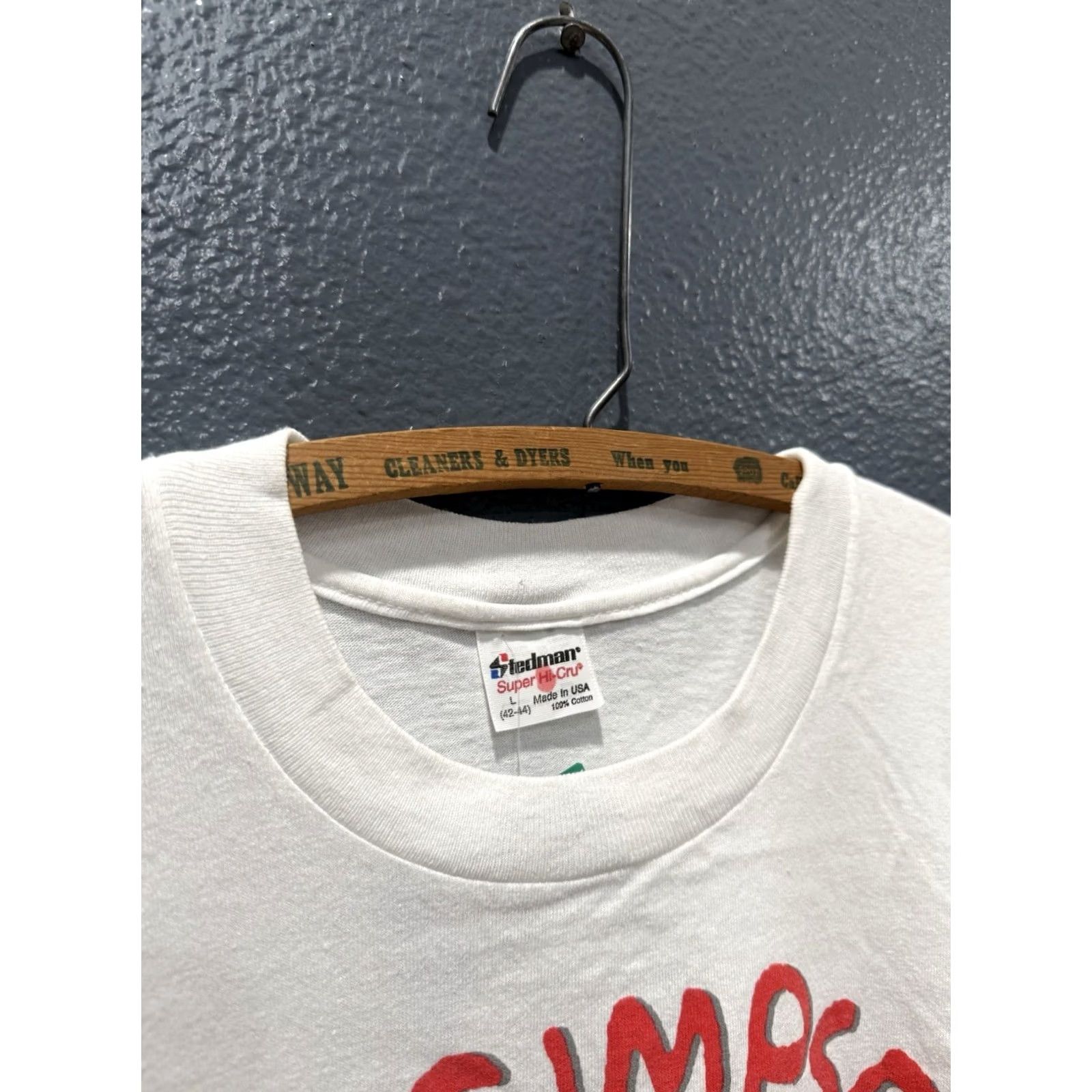 Vintage VINTAGE White Tee Shirt Large Bart Homer 90s Stedman The Simpsons Mens L Size US L / EU 52-54 / 3 - 2 Thumbnail