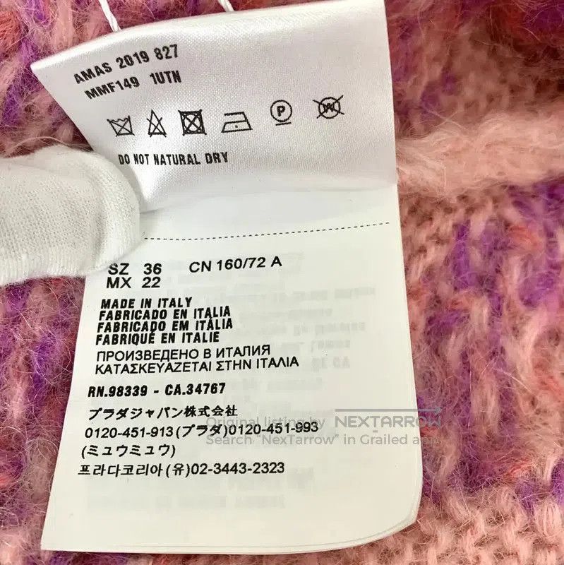 Miu Miu Miu Miu Pink Mohair Cardigan for Women . Size XS / US 0-2 / IT 36-38 - 7 Thumbnail