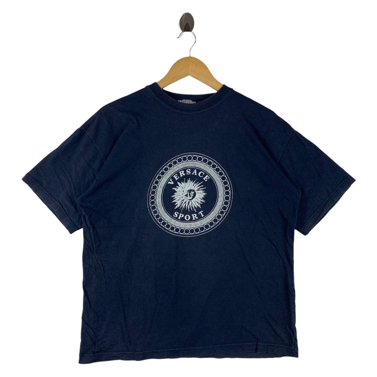 Versace Vintage Versace Sport with White Sunburst Logo Tee Size US L / EU 52-54 / 3 - 1 Thumbnail