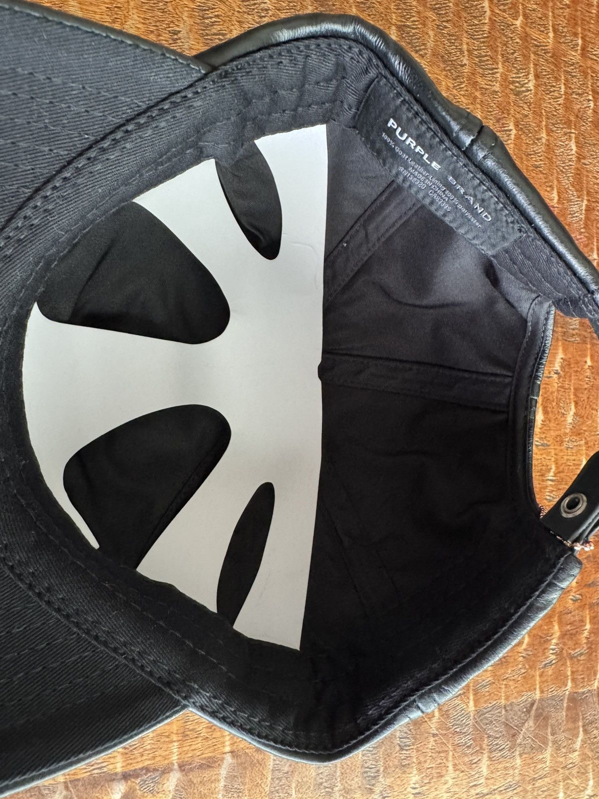 Purple Brand New PURPLE Brand Black Leather Hat Size ONE SIZE - 4 Thumbnail