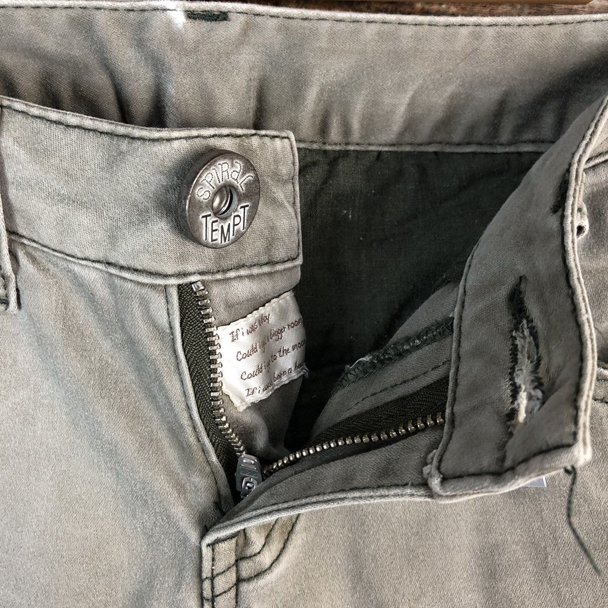Japanese Brand Spiral Temp Green Cargo Multipocket Pants #A2456 Size 25" / US 0 / IT 36 - 15 Thumbnail