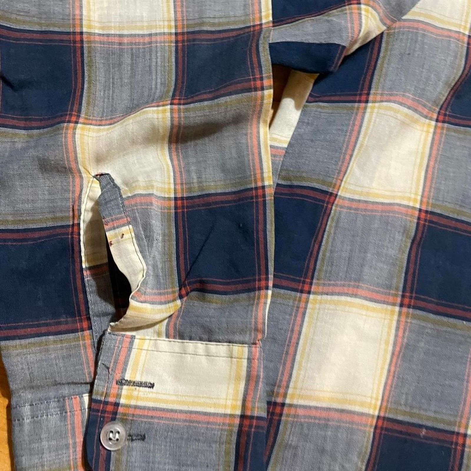 Vintage 1970s DJ pointed collar white plaid button up flannel shirt Size US L / EU 52-54 / 3 - 3 Thumbnail