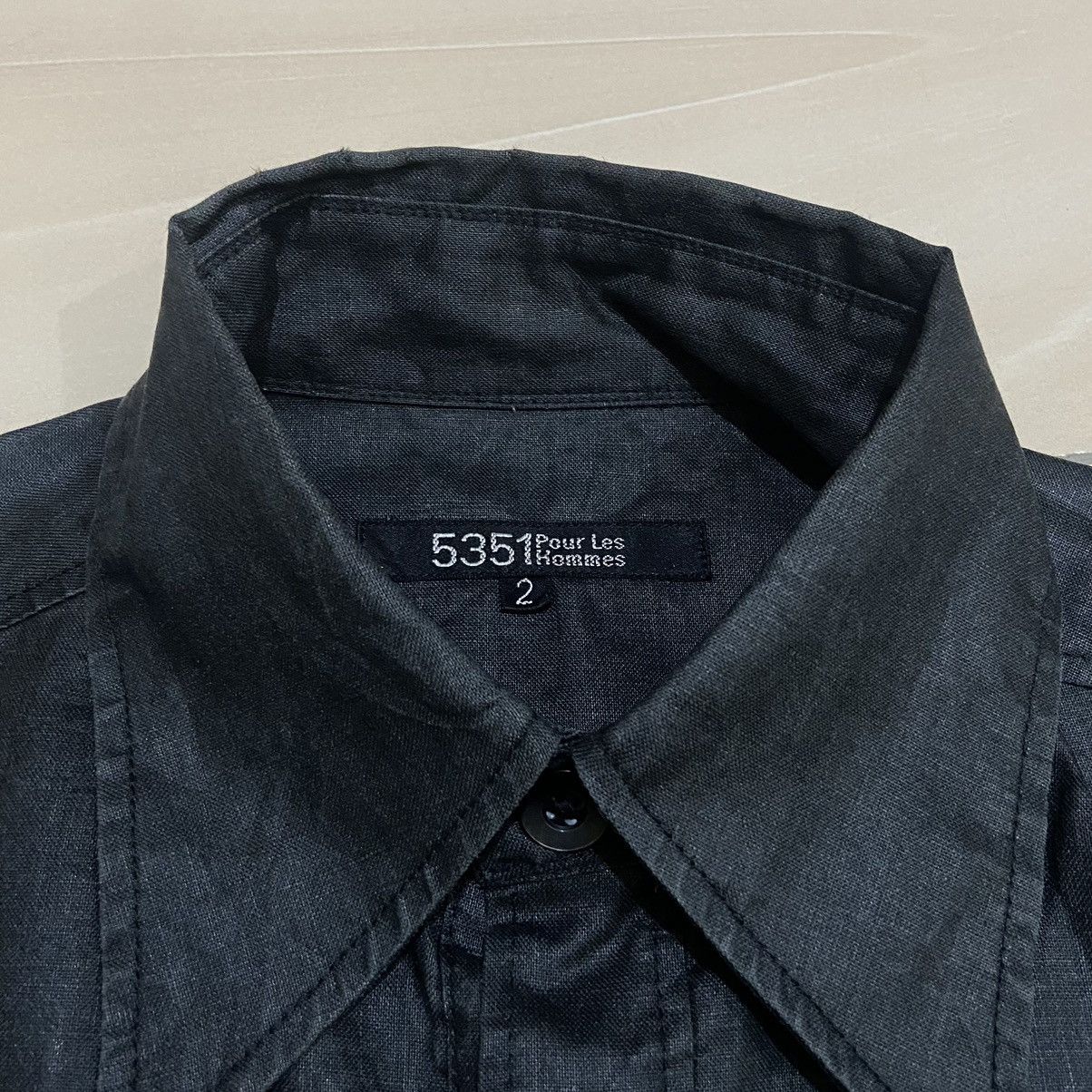 5351 POUR LES HOMMES × Japanese Brand × Vintage 5351 Pour Les Hommes Linen Shirt Size US S / EU 44-46 / 1 - 3 Thumbnail