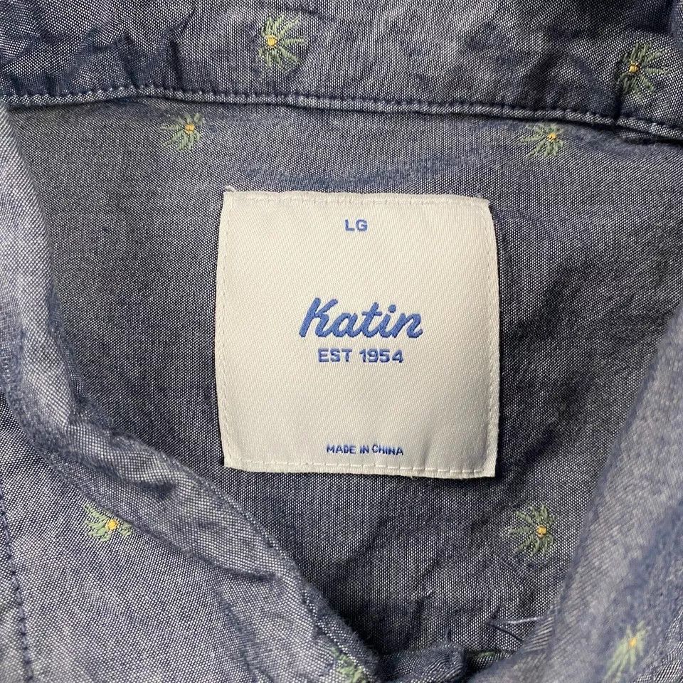 Katin Katin Shirt Mens Large Button Up Palm Trees Short Sleeve Size US L / EU 52-54 / 3 - 3 Thumbnail