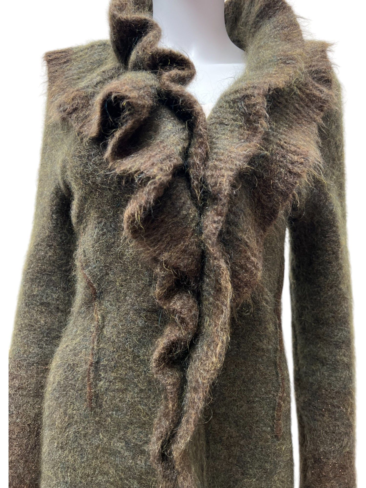 Roberto Cavalli FW2005 Knitted Wool Coat Size M / US 6-8 / IT 42-44 - 6 Thumbnail