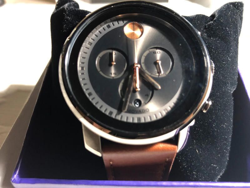 Movado Movado Bold men's brown leather strap watch Size ONE SIZE - 2 Thumbnail