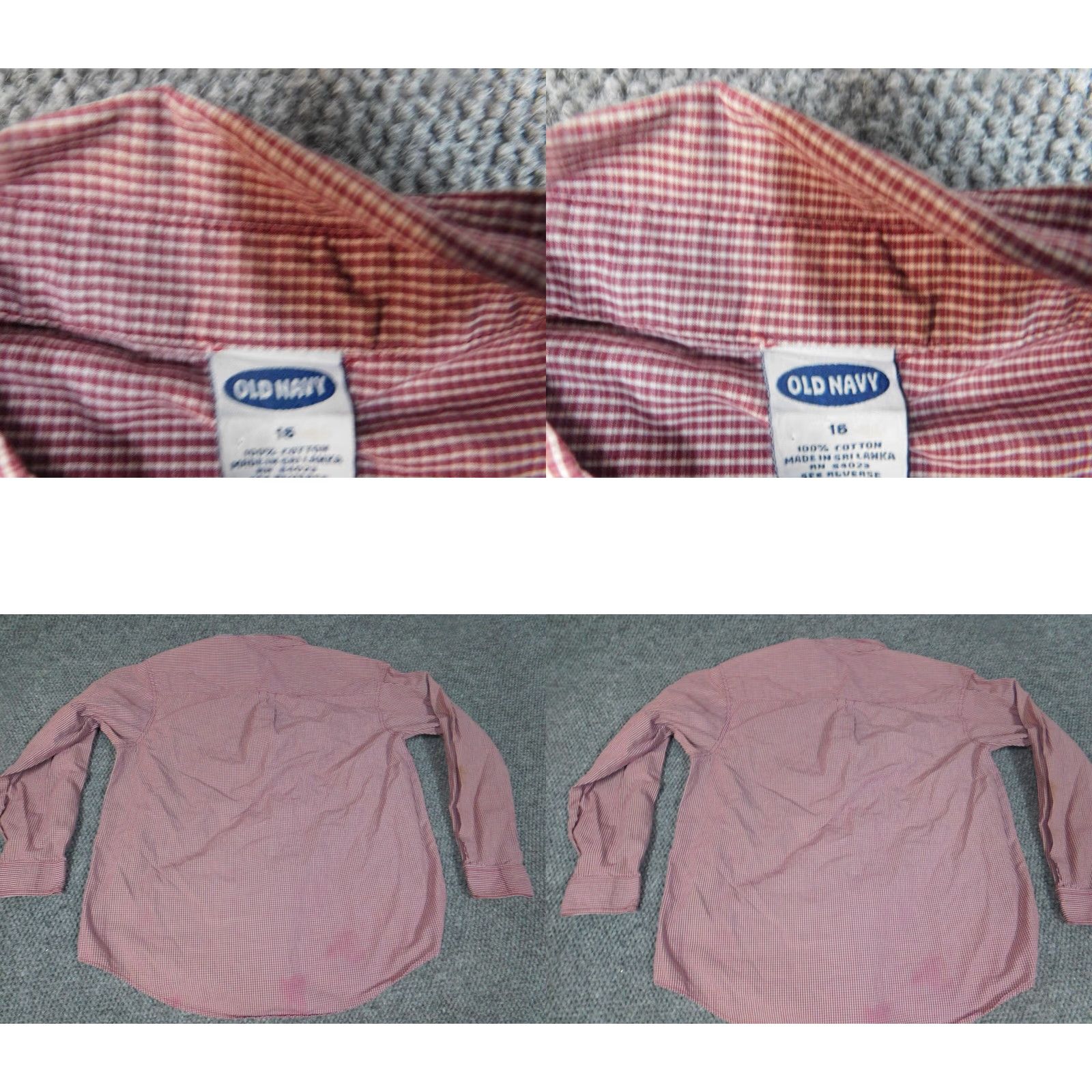 Old Navy Old Navy Womens Button-Up Shirt 16 Red Plaid Long Sleeve Crew Neck Cotton Down Button Front Casual Womens Regular Fit Size XXL / US 16-18 / IT 52-54 - 8 Thumbnail