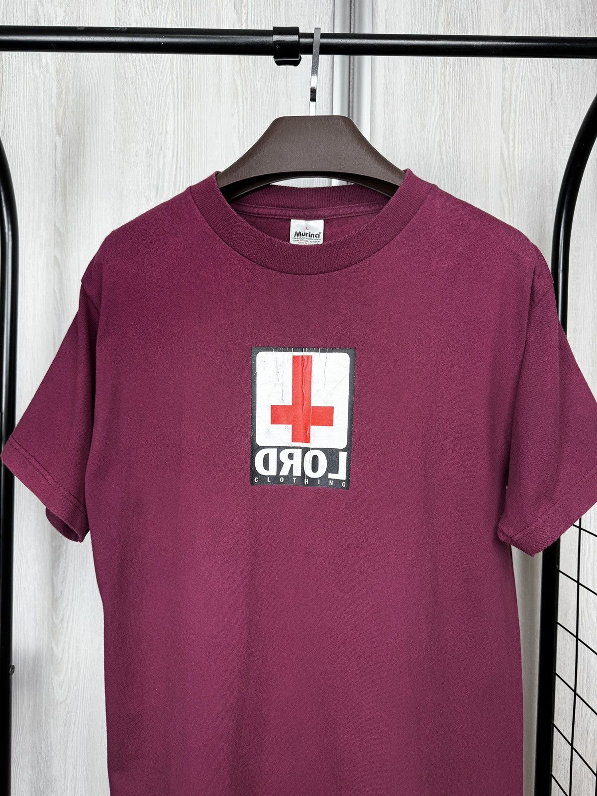Vintage LORD Clothing BMX vintage 90s made in USA🇺🇸 burgundy tee Size US L / EU 52-54 / 3 - 3 Thumbnail