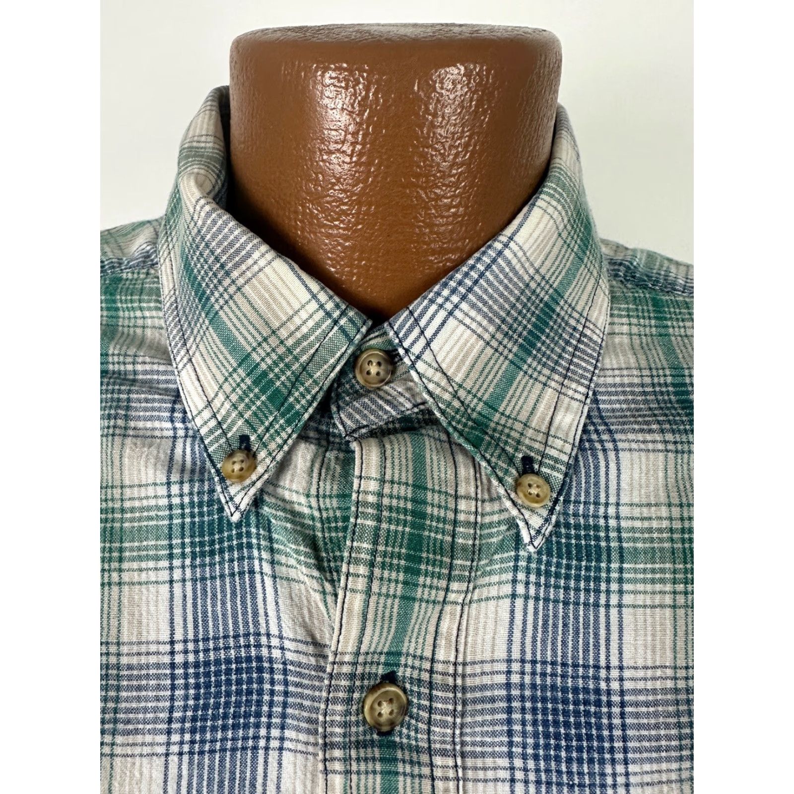Roundtree & Yorke VINTAGE Roundtree & Yorke Shirt Men XL Long Sleeve Button-Down Outdoor Plaid 90s Casual Hipster Travel Size US XL / EU 56 / 4 - 4 Thumbnail
