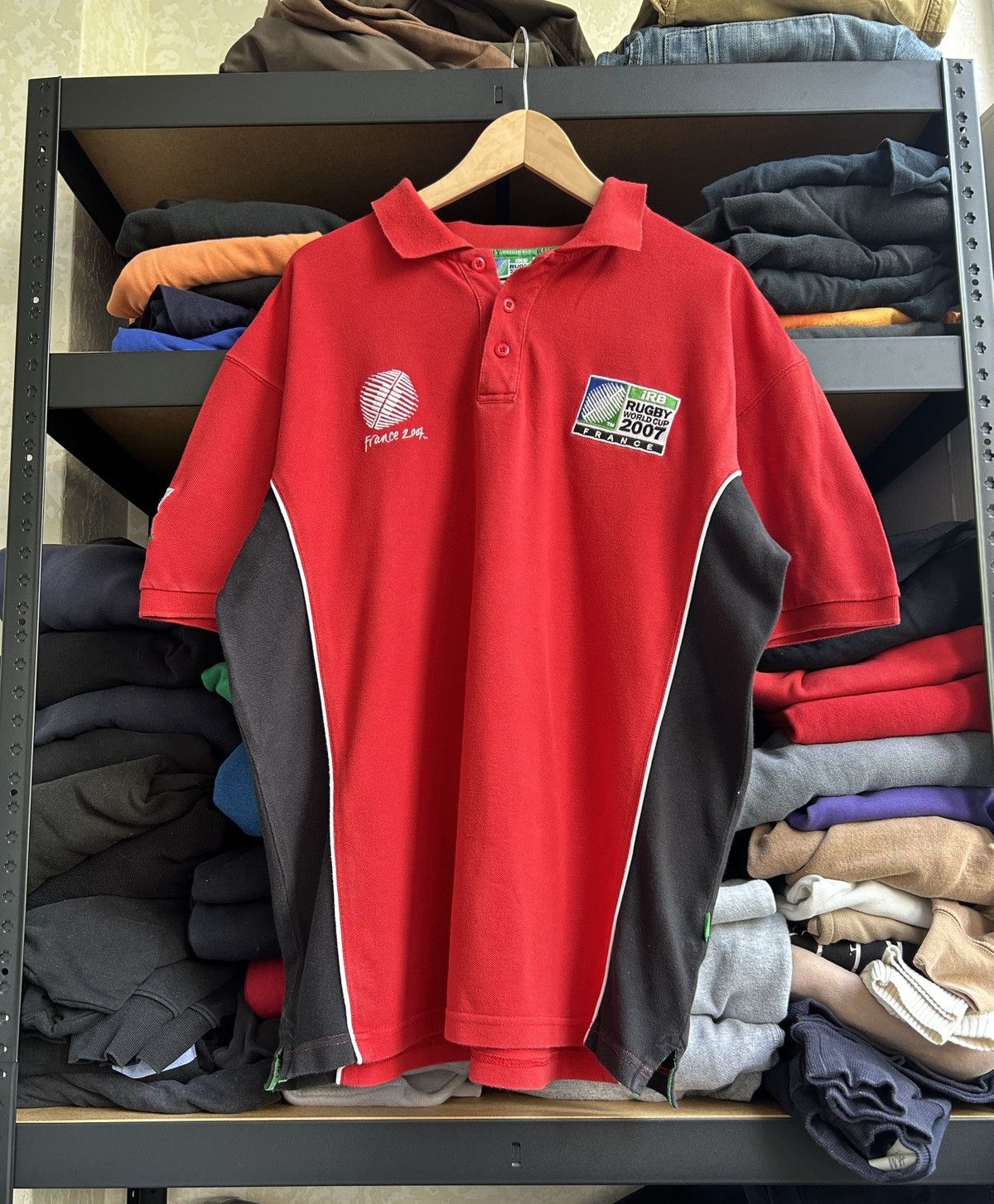 Sterling Ruby Vintage Rugby World-Cup France 2007 jersey mens polos Size US L / EU 52-54 / 3 - 1 Thumbnail