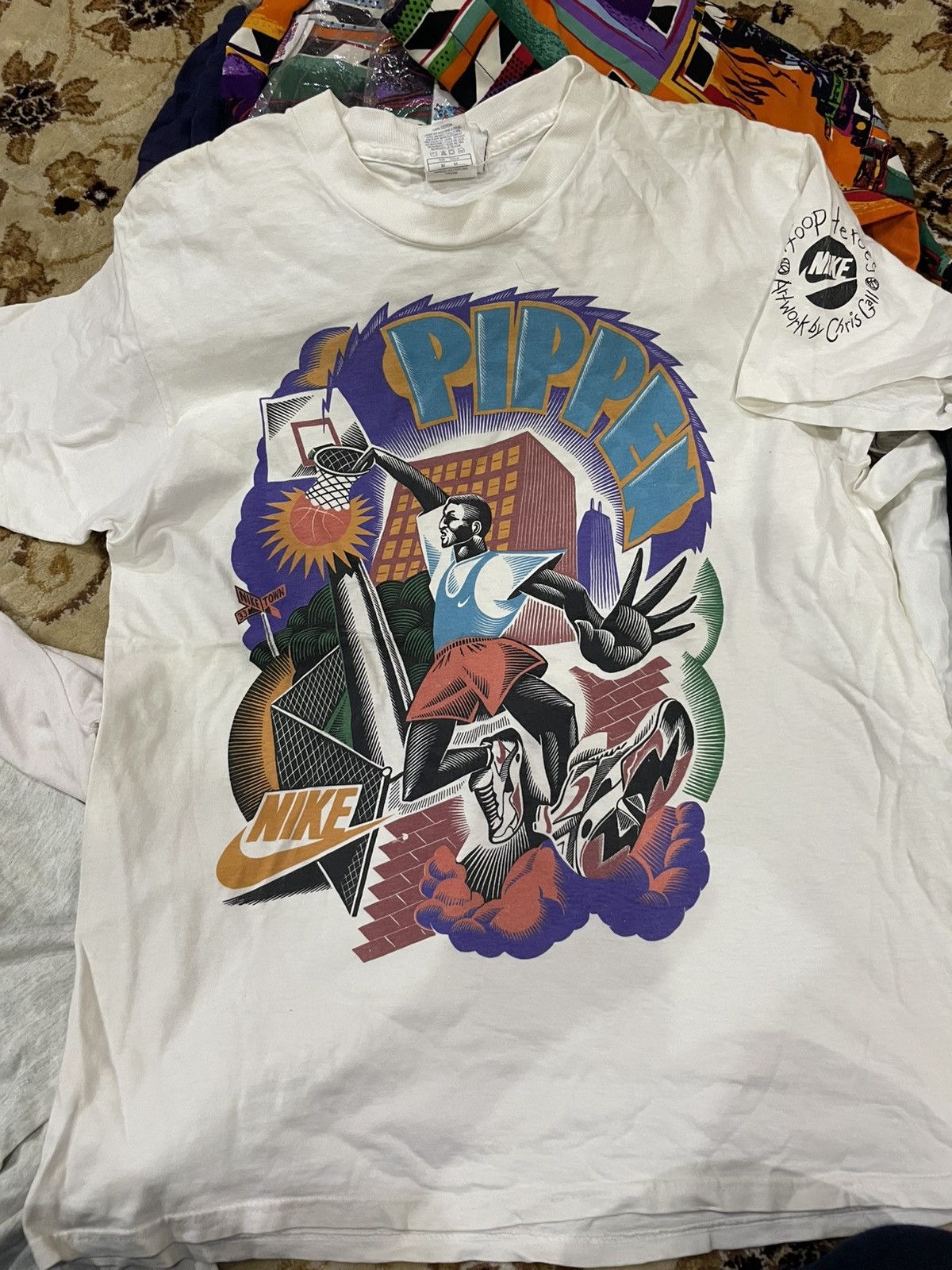 Nike × Vintage Vintage 90s Nike Pippen Art Work by Chris Gall Size US M / EU 48-50 / 2 - 1 Thumbnail