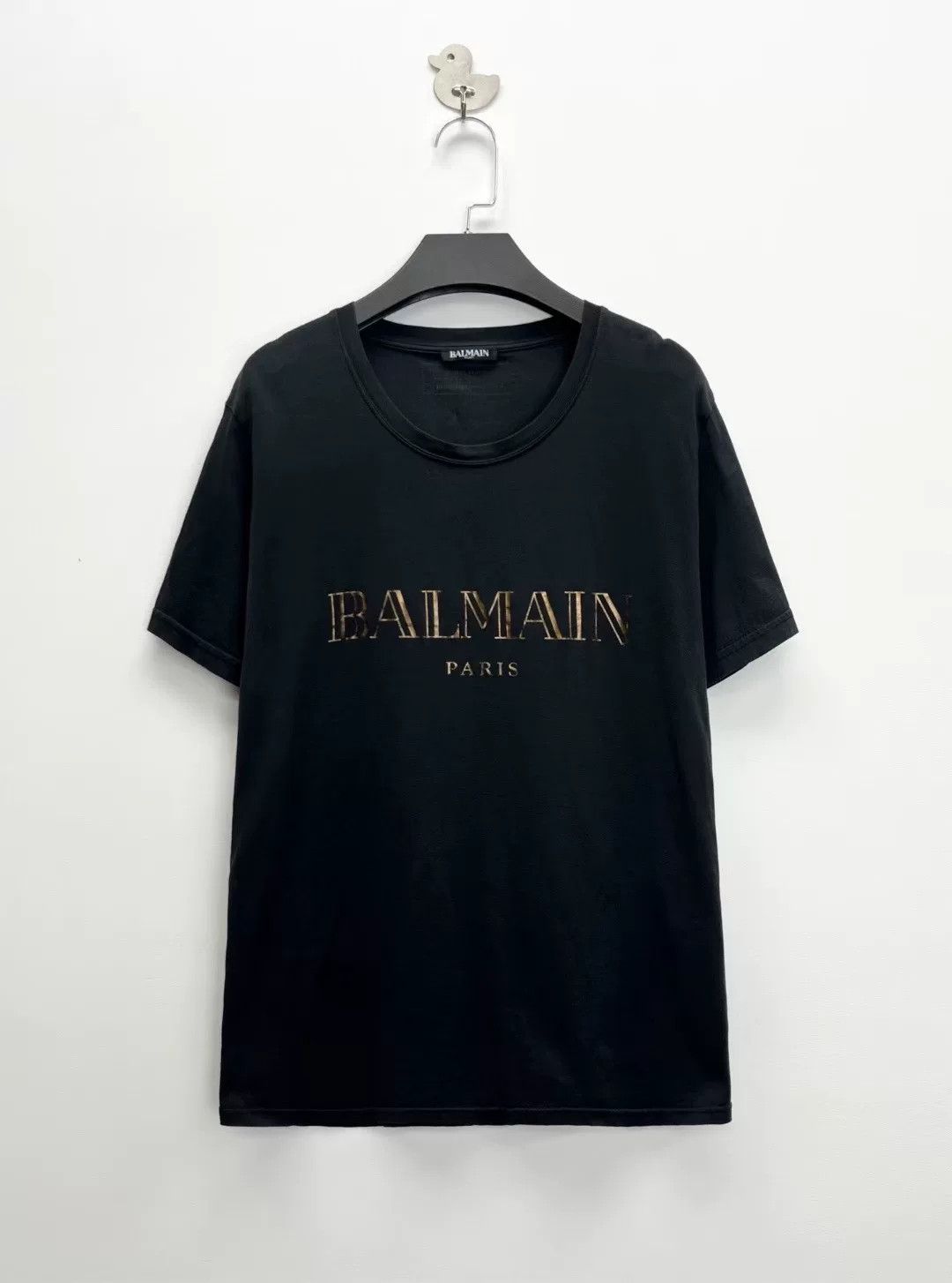 Balmain Balmain Golden Logo Black Short Sleeve Size S / US 4 / IT 40 - 1 Thumbnail