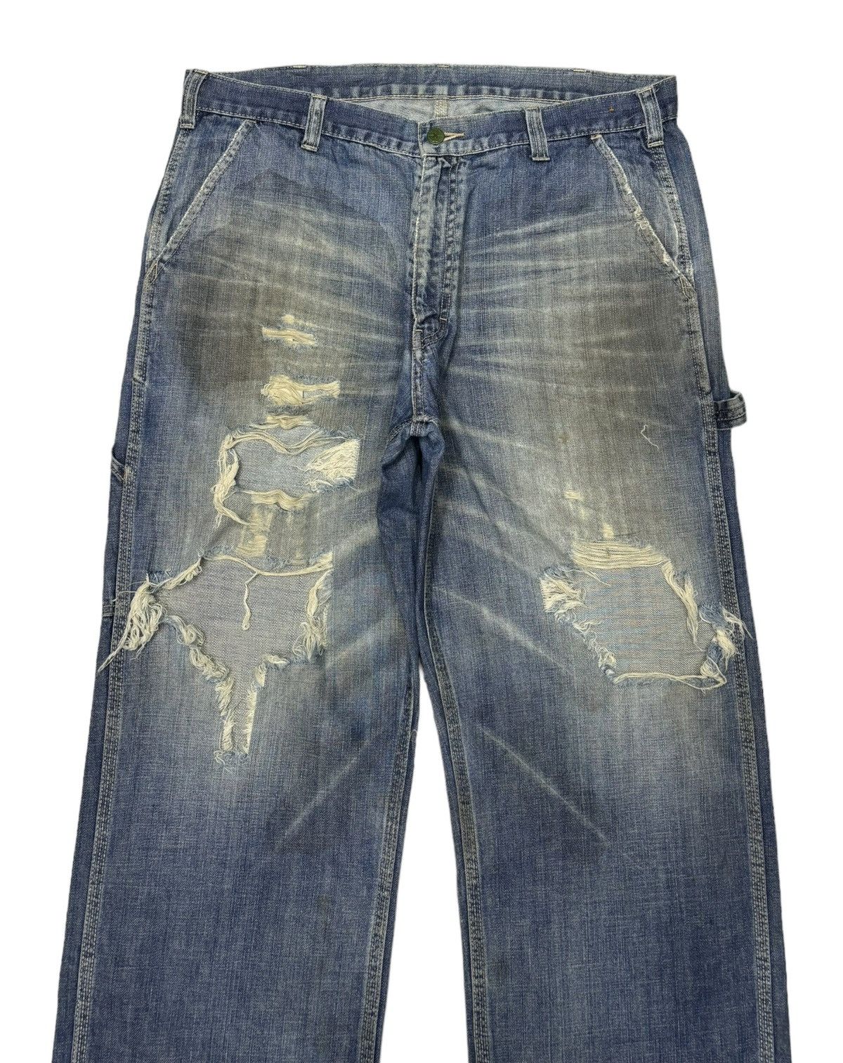 Japanese Brand 🔥OSHKOSH BAGGY THRASHED DISTRESS CARPENTER JEANS Size US 38 / EU 54 - 6 Thumbnail