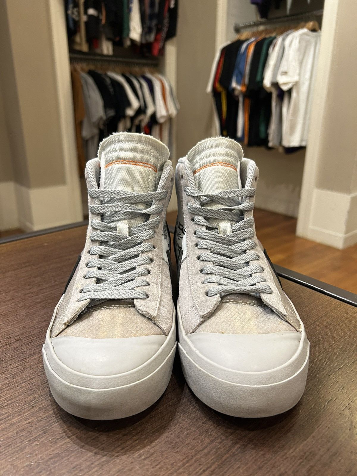 Nike × Off-White Nike Blazer Mid Off-White Wolf Grey Serena Queen Size US 9 / EU 42 - 5 Thumbnail