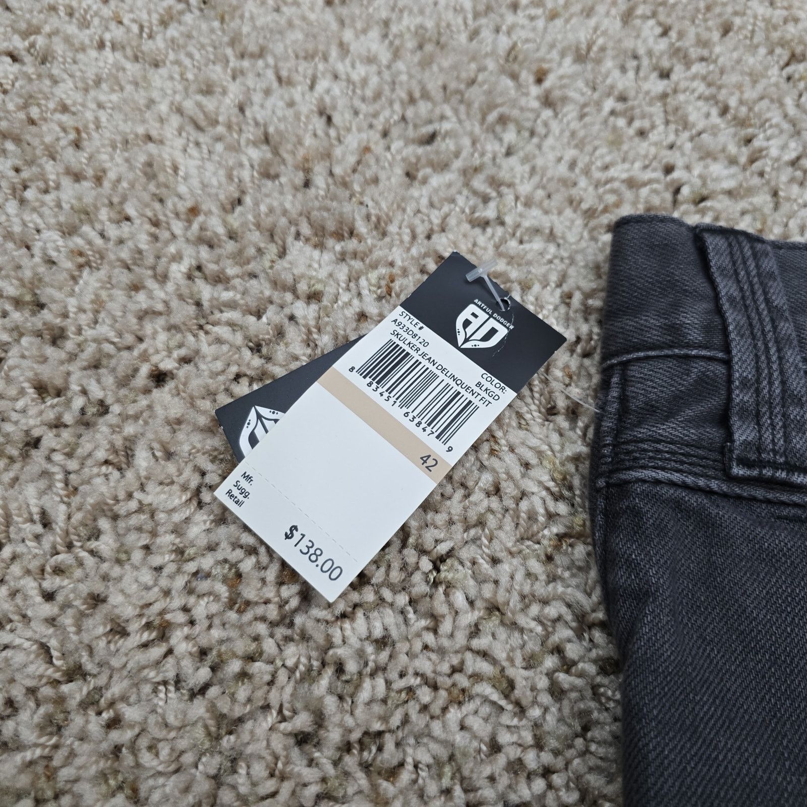 Artful Dodger Deadstock Y2K Artful Dodger Gray Black Skull Jeans 42 NWT Size US 42 / EU 58 - 5 Thumbnail