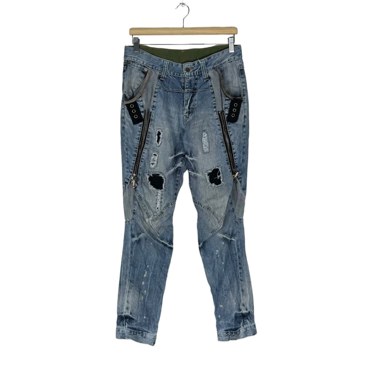 PPFM ❄️PPFM PATCHWORK JAPAN GOTHIC PUNK DENIM JEANS PANTS Size US 32 / EU 48 - 2 Thumbnail