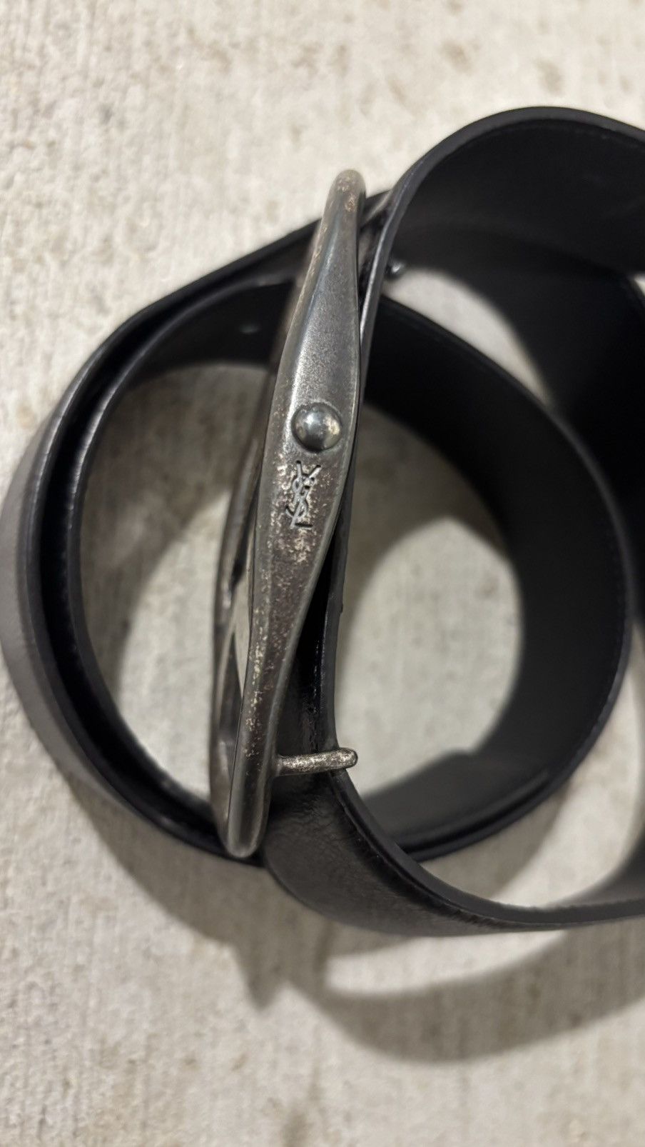 Saint Laurent Paris Yves Saint Laurent Paris Logo Belt Size 30 - 6 Thumbnail
