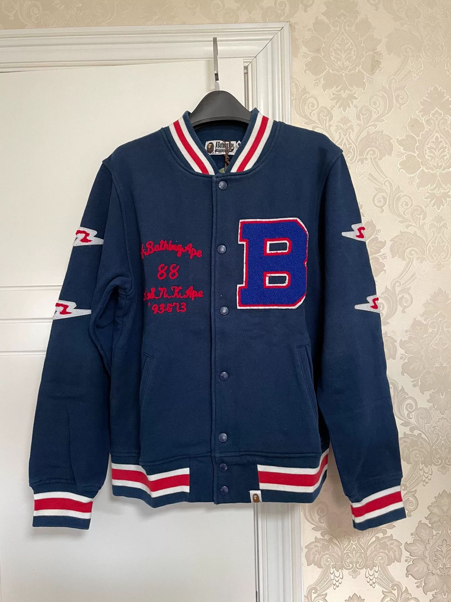Bape BAPE Star Letter Navy Baseball Jacket Size M / US 6-8 / IT 42-44 - 1 Thumbnail