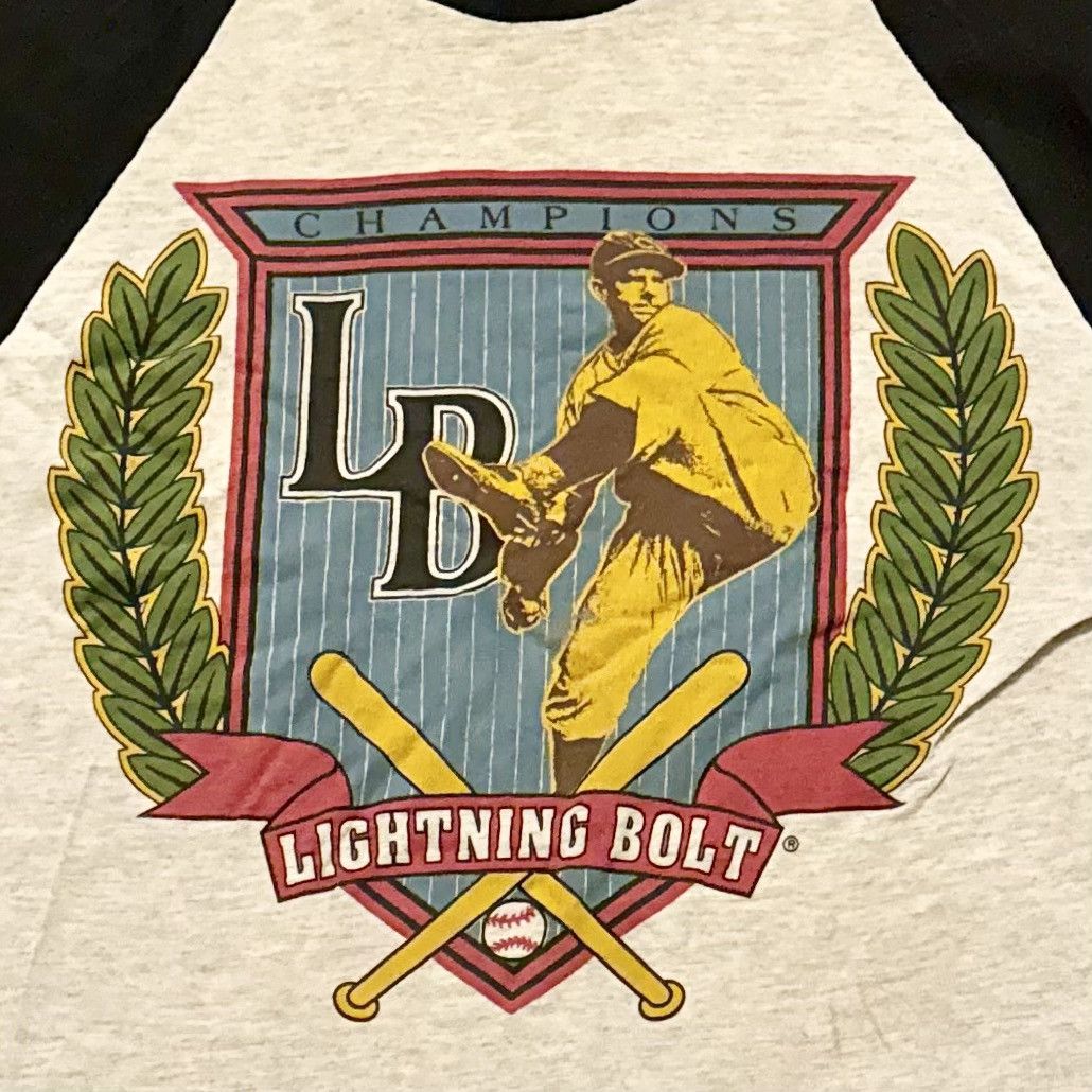 Lightning Bolt VINTAGE LIGHTNING BOLT SURF BRAND BASEBALL TEE! Size US L / EU 52-54 / 3 - 3 Thumbnail