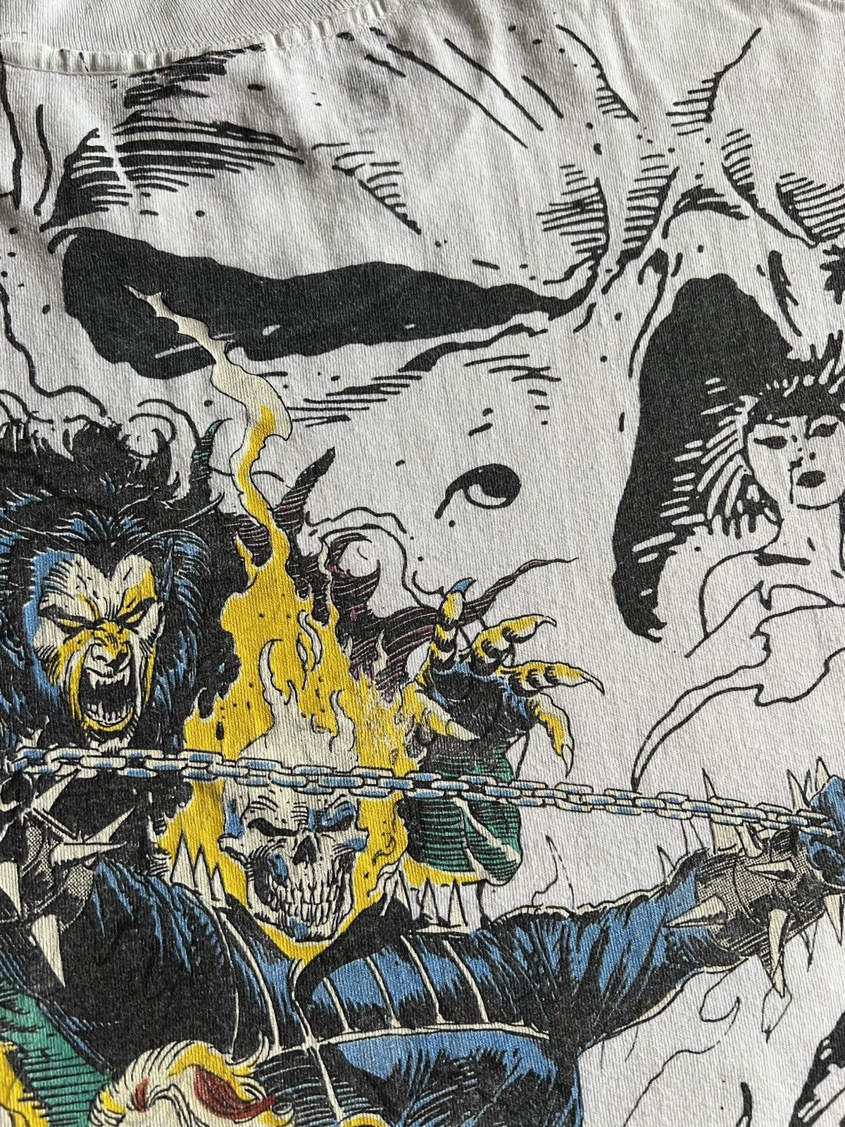 Fruit Of The Loom × Marvel Comics × Vintage 1992 Midnight Sons Ghost Rider Morbius Marvel Tee Shirt Mega Size US XL / EU 56 / 4 - 10 Thumbnail