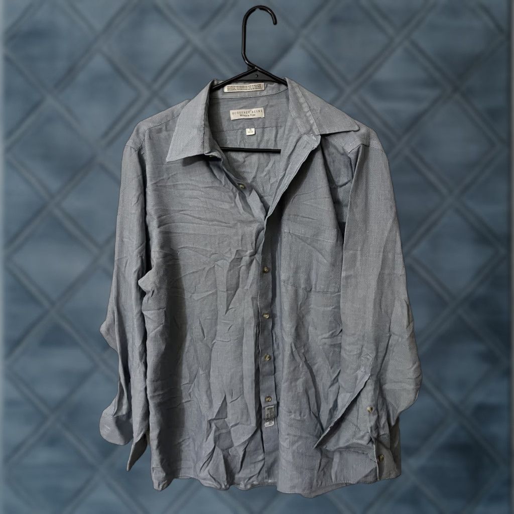 Geoffrey Beene Geoffrey Beene Dress Shirt Men's Wrinkle Free Solid Blue 16-32/33 Size 42R - 1 Thumbnail