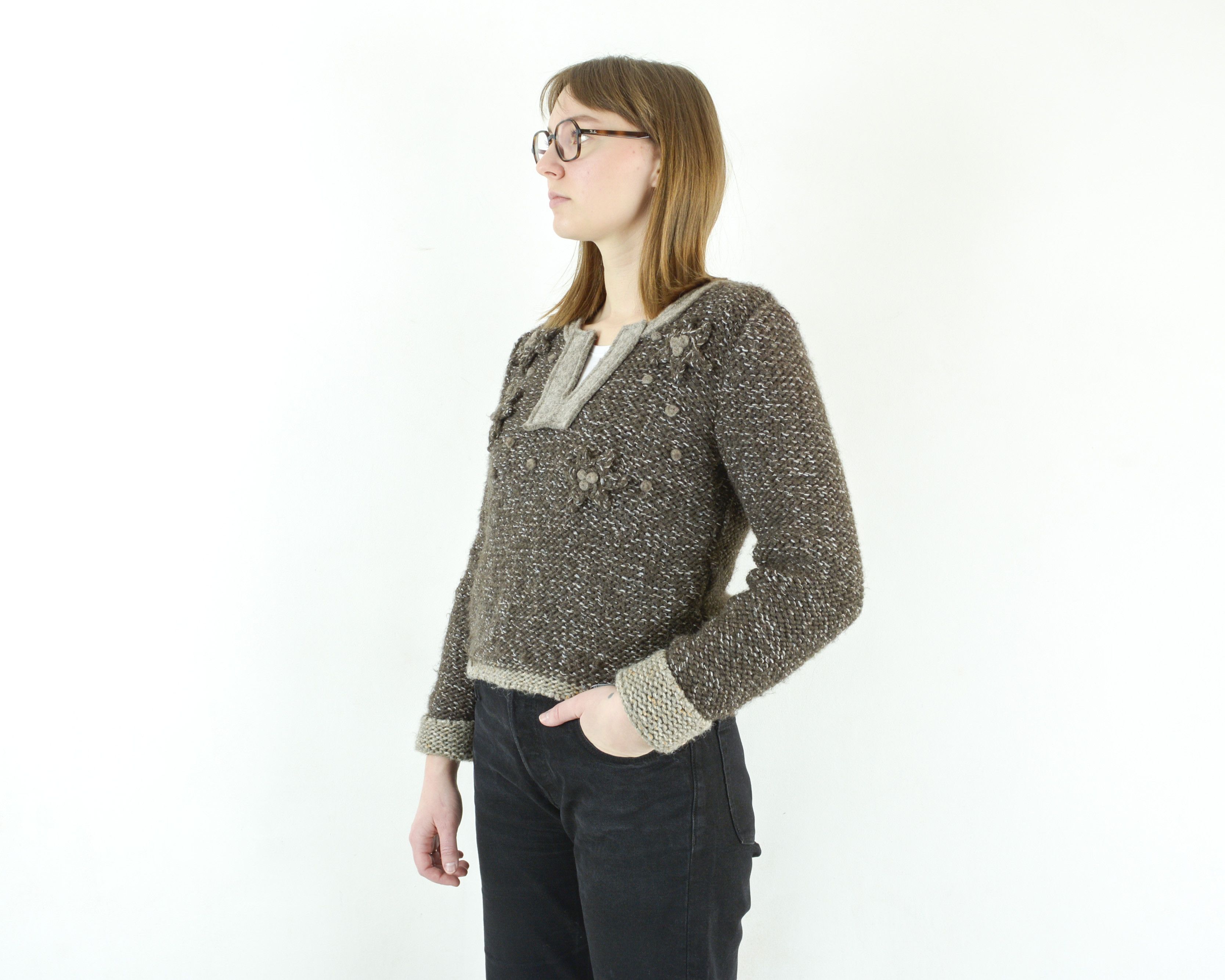 Vintage Gottstein Wool Alpaca Sweater Knitted Pullover Jumper Knit Size M / US 6-8 / IT 42-44 - 3 Thumbnail