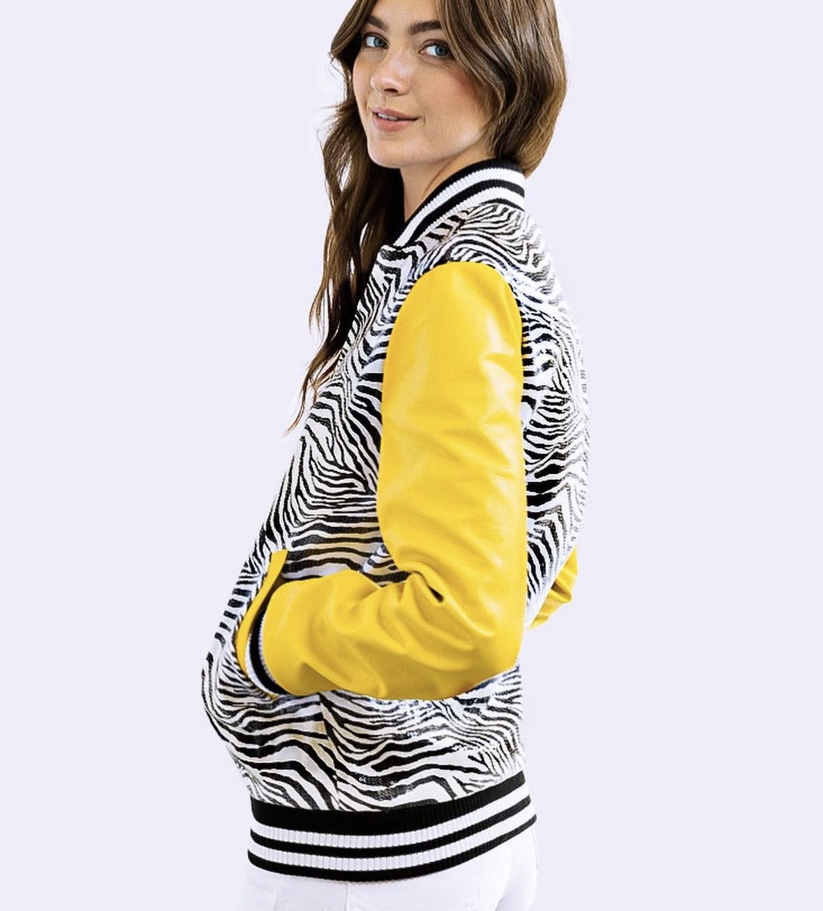 Other Stylish Designer Sequin and LeatherZebra Print Unisex Jacket Size US XS / EU 42 / 0 - 9 Thumbnail