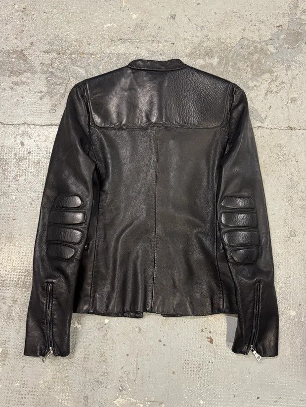 FW1999 Prada Biker Padded Black Leather Jacket