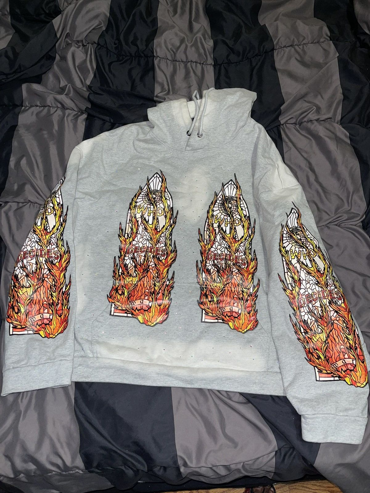 Who Decides War Who Decides War Flame Glass hooded Sweatshirt Size US XL / EU 56 / 4 - 1 Thumbnail