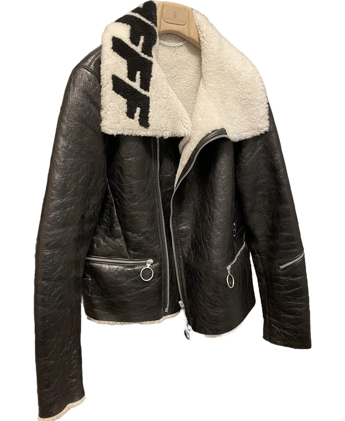 Off-White 🔥Off-White🔥Shearling Leather Jacket Size US M / EU 48-50 / 2 - 7 Thumbnail