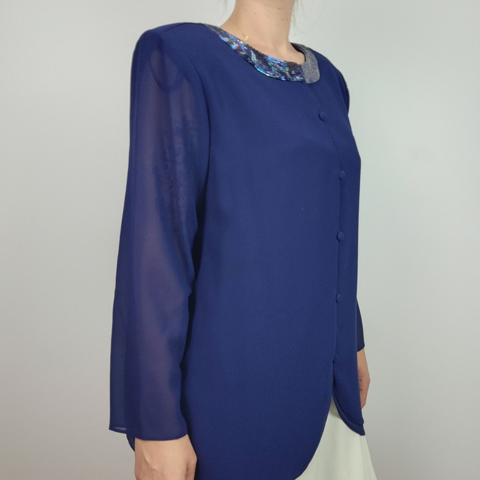 Other Patra Beaded Dressy Jacket Sheer Arms Plus Size 18 NWT Size XXL / US 16-18 / IT 52-54 - 2 Thumbnail
