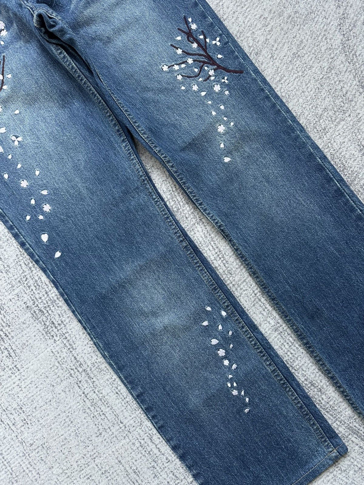 Japanese Brand Vintage Japan Nylaus Jeans Sakura Embroidery Size US 31 - 5 Thumbnail